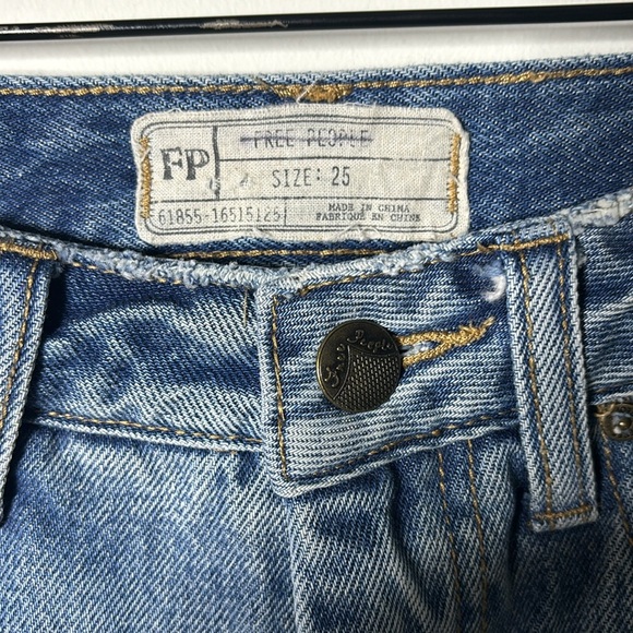 Free People Stencil and Destroyed Slim Leg High Rise Jeans Paint - Picture 5 of 7